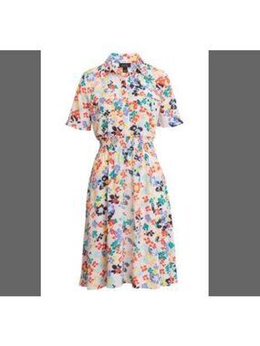 NEW Halogen X Atlantic-Pacific Dress Floral Utility Fairy Garden Womens S